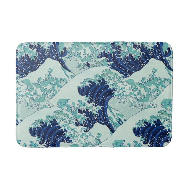 Hokusai Blue Waves Pattern Badematte (Vorderseite)