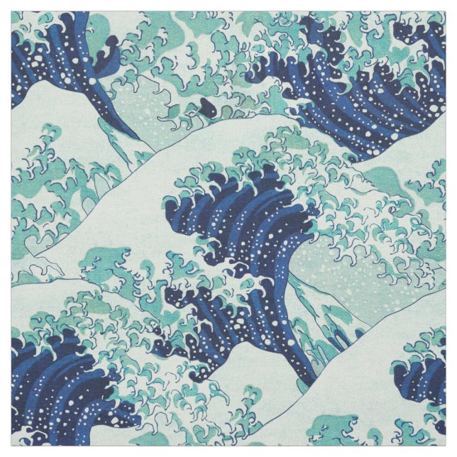 Hokusai Blue Waves Pattern Stoff (Muster)
