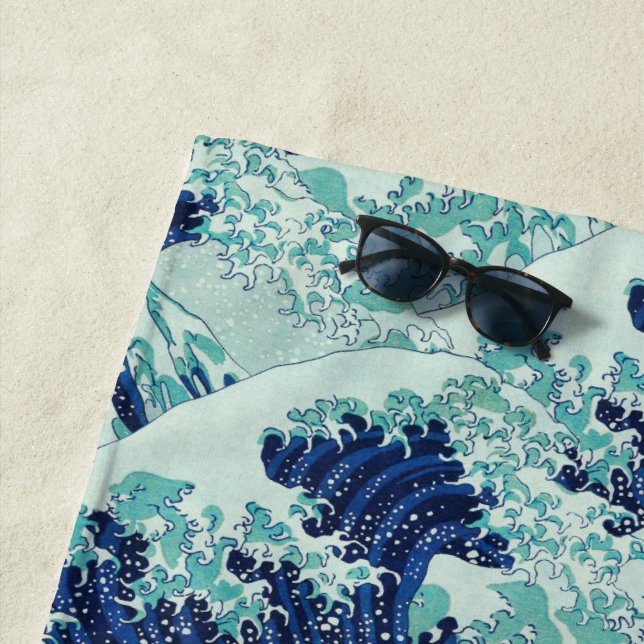 Hokusai Blue Waves Pattern Strandtuch (Beispiel)