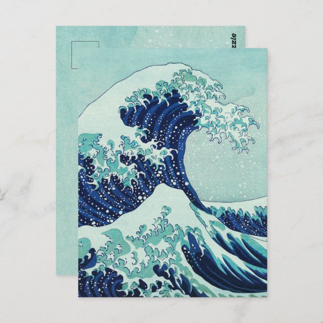 Hokusai Blue Waves Postkarte (Vorne/Hinten)