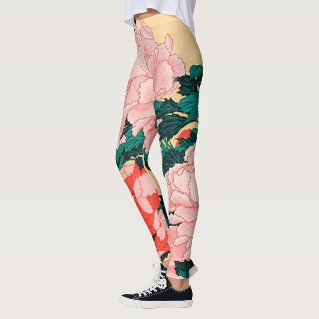 Hokusai-Blume und Schmetterlinge Leggings (Links)