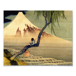 Hokusai Boy View Mount Fuji Japanisch Vintag Fotodruck