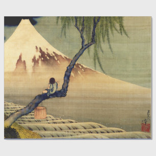 Hokusai Boy View Mount Fuji Japanisch Vintag Geschenkpapier