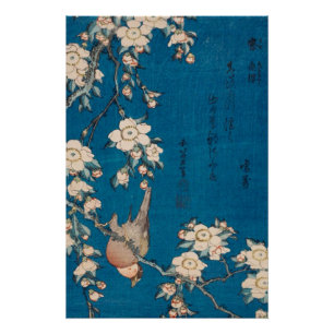 Hokusai Bullfinch and Weeping Cherry Gallery Poster