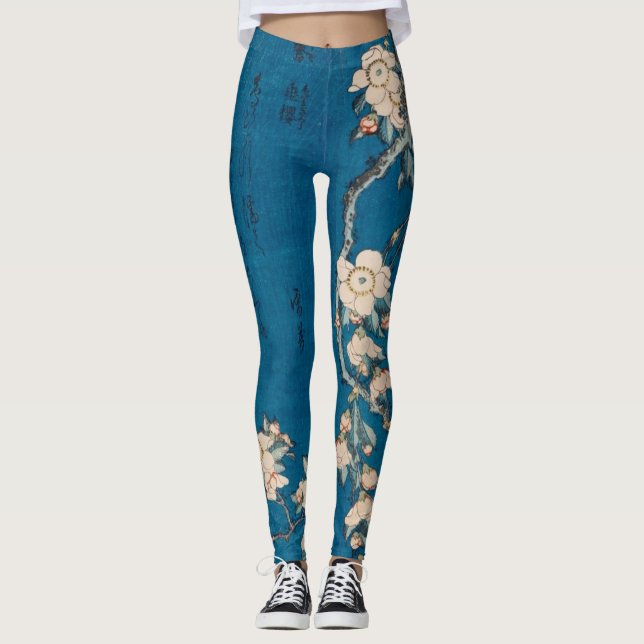 Hokusai Bullfinch and Weeping Cherry GalleryHD Leggings (Vorderseite)