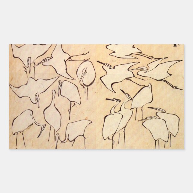 Hokusai Cranes Stickers (Vorderseite)