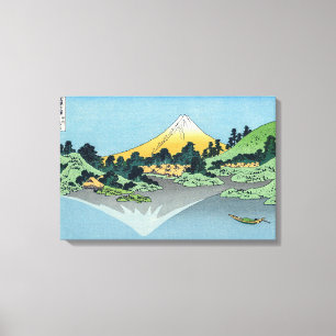 Hokusai - Der Fuji spiegelt sich im Kawaguchi-See Leinwanddruck