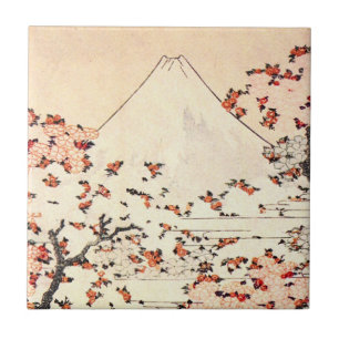 Hokusai der Fujisan Kirschblüten-Fliese Fliese