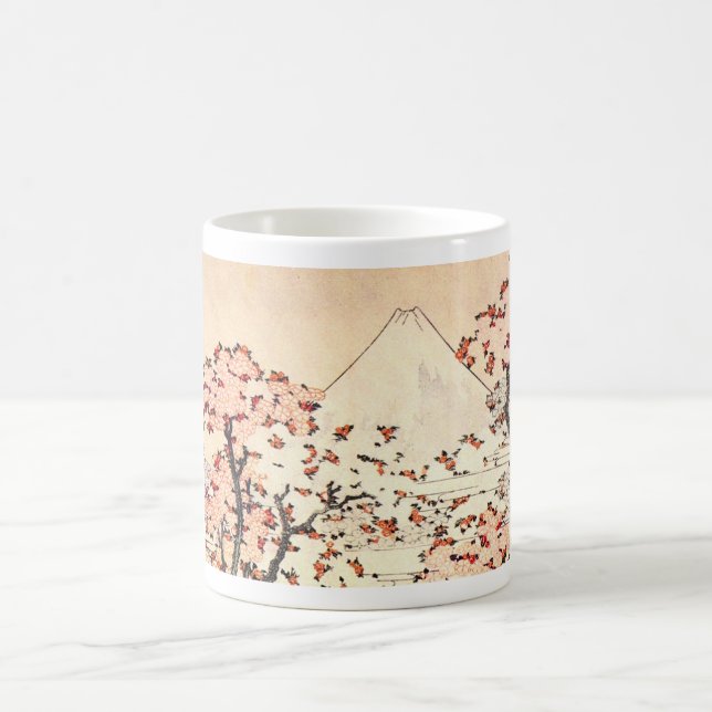 Hokusai der Fujisan Kirschblüten-Tasse Tasse (Mittel)