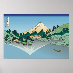 Hokusai der Fujisan reflektiert sich im See Poster