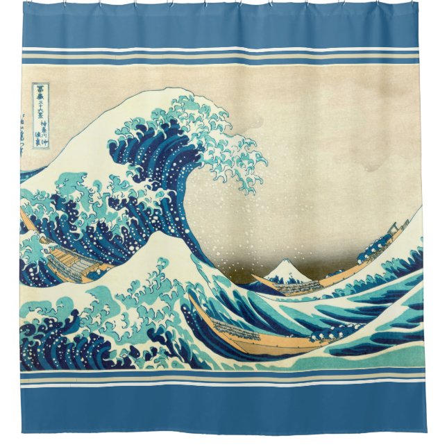 Hokusai der Seeduschvorhang der großen Welle Duschvorhang (Vorderseite)