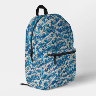 Hokusai, die Great Wave Pattern Nautical Blue Well Bedruckter Rucksack