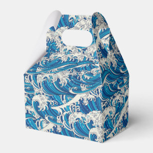Hokusai, die Great Wave Pattern Nautical Blue Well Geschenkschachtel