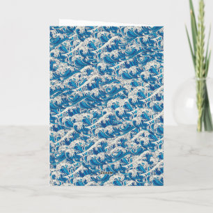 Hokusai, die Great Wave Pattern Nautical Blue Well Karte