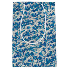 Hokusai, die Great Wave Pattern Nautical Blue Well Mittlere Geschenktüte