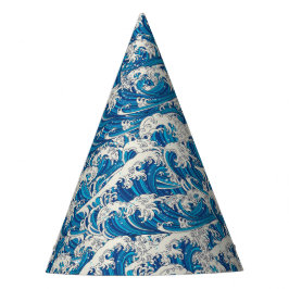 Hokusai, die Great Wave Pattern Nautical Blue Well Partyhütchen