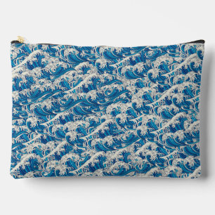 Hokusai, die Great Wave Pattern Nautical Blue Well Zubehörtasche
