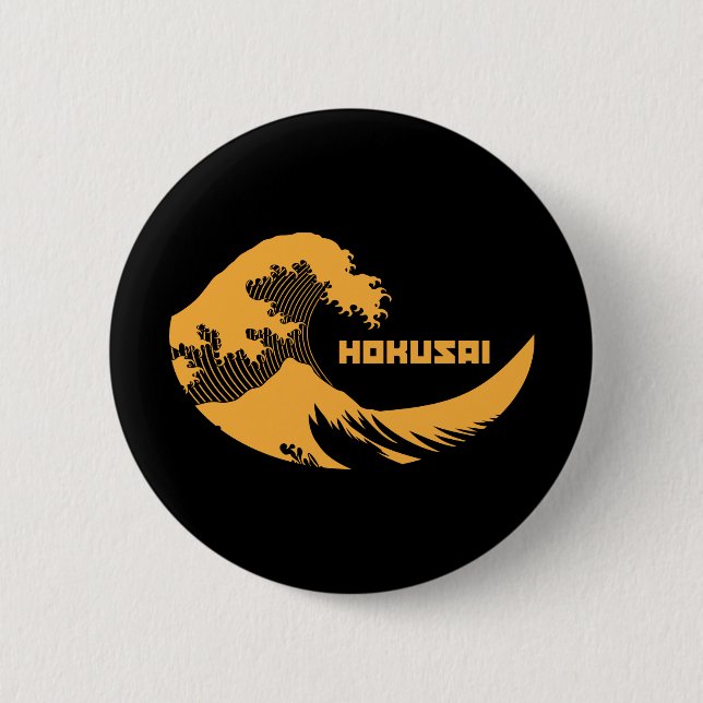 Hokusai - die große Welle Button (Vorderseite)