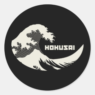Hokusai - Die große Welle Runder Aufkleber