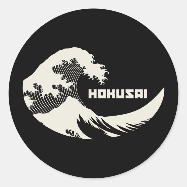 Hokusai - Die große Welle Runder Aufkleber (Vorderseite)