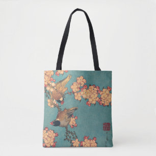 Hokusai Dompfaff und Kirschblüte Vintage Vogel