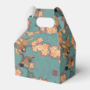 Hokusai Dompfaff und Kirschblüte Vintage Vogel Geschenkschachtel