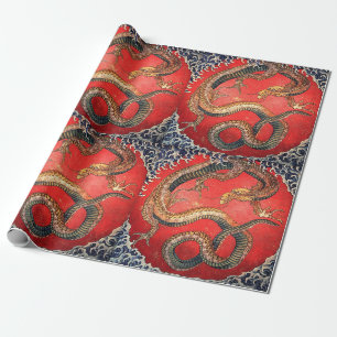 Hokusai Drache Japanisch Vintage Katsushika Hokusa Geschenkpapier