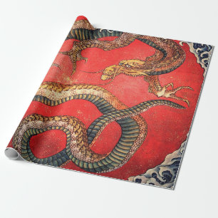 Hokusai Dragon Japanisch Vintag Katsushika Hokusai Geschenkpapier