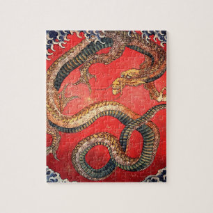 Hokusai Dragon Japanisch Vintag Katsushika Hokusai Puzzle