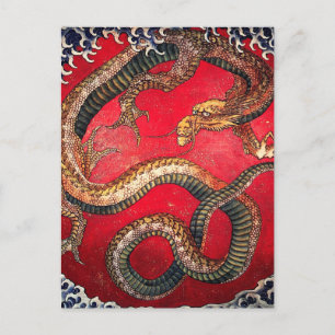 Hokusai Dragon Postkarte