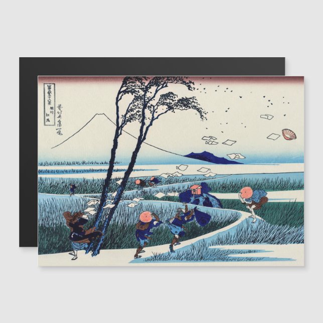 Hokusai - Ejiri in der Provinz Suruga Magnetkarte (Vorne/Hinten)