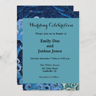 Hokusai Feminine Wave Vintager Ozean Einladung