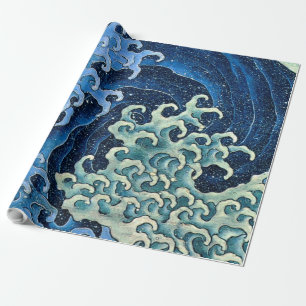 Hokusai Feminine Wave Vintager Ozean Geschenkpapier