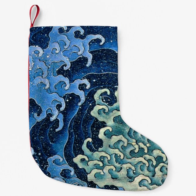 Hokusai Feminine Wave Vintager Ozean Kleiner Weihnachtsstrumpf (Vorderseite)