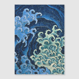 Hokusai Feminine Wave Vintager Ozean Magnetkarte