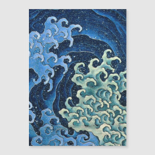 Hokusai Feminine Wave Vintager Ozean Magnetkarte