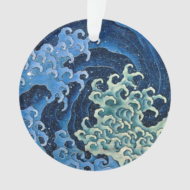 Hokusai Feminine Wave Vintager Ozean Ornament (Vorderseite)