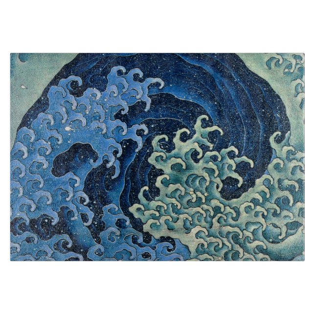Hokusai Feminine Wave Vintager Ozean Schneidebrett (Vorderseite)