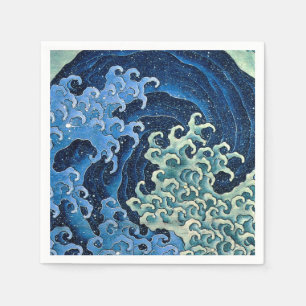 Hokusai Feminine Wave Vintager Ozean Serviette