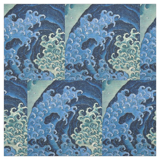 Hokusai Feminine Wave Vintager Ozean Stoff (Muster)