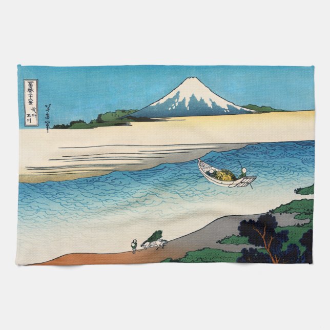 Hokusai - Fluss Tama in der Provinz Musashi Geschirrtuch (Horizontal)