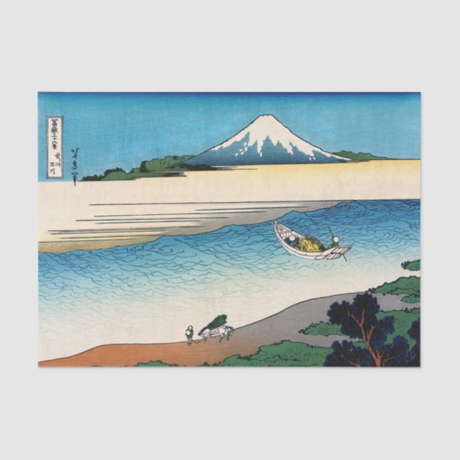 Hokusai - Fluss Tama in der Provinz Musashi Seidenpapier (Vorderseite)
