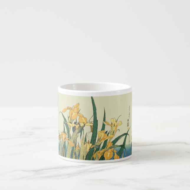 Hokusai Grasshopper und Iris Japan Espressotasse (Vorderseite)