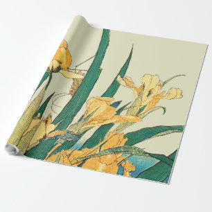 Hokusai Grasshopper und Iris Japan Geschenkpapier