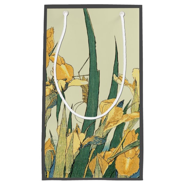 Hokusai Grasshopper und Iris Japan Kleine Geschenktüte (Vorderseite)