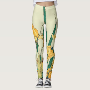 Hokusai Grasshopper und Iris Japan Leggings