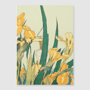 Hokusai Grasshopper und Iris Japan Magnetkarte