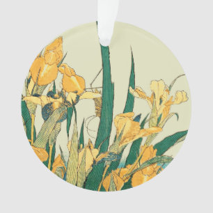 Hokusai Grasshopper und Iris Japan Ornament