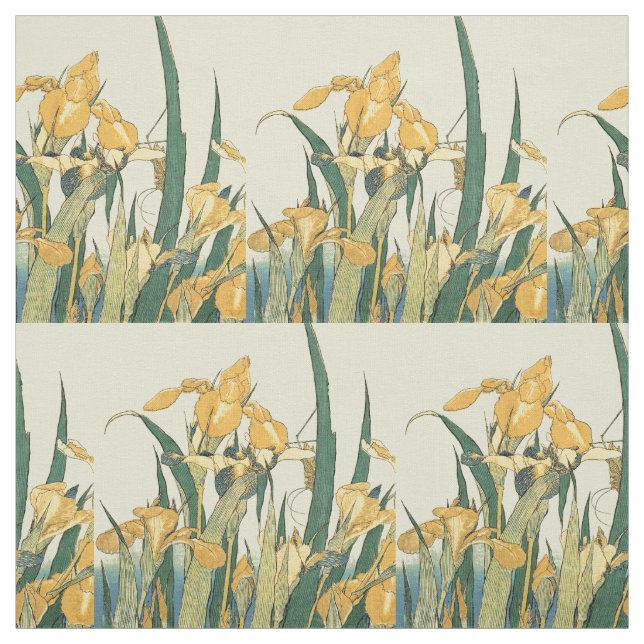 Hokusai Grasshopper und Iris Japan Stoff (Muster)