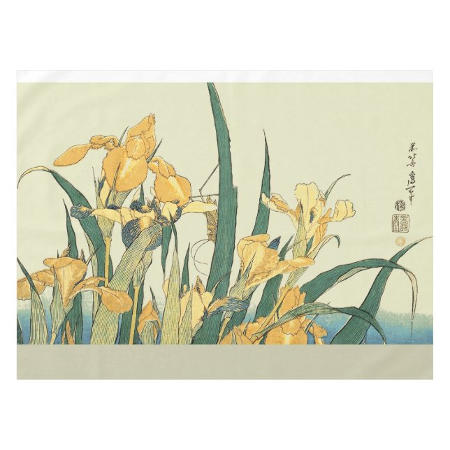 Hokusai Grasshopper und Iris Japan Tischdecke (Vorderseite (Horizontal))